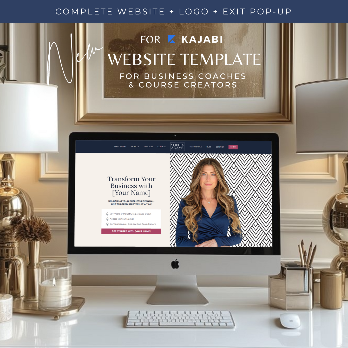 "Business Consulting" Kajabi One Page Business, Coaching & Course Website Template