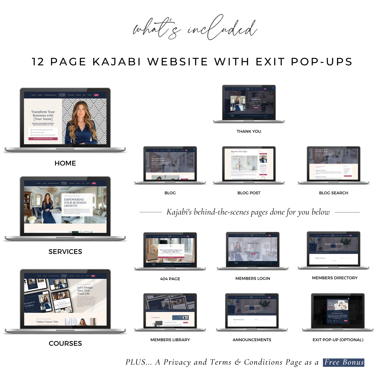"Business Consulting" Kajabi One Page Business, Coaching & Course Website Template