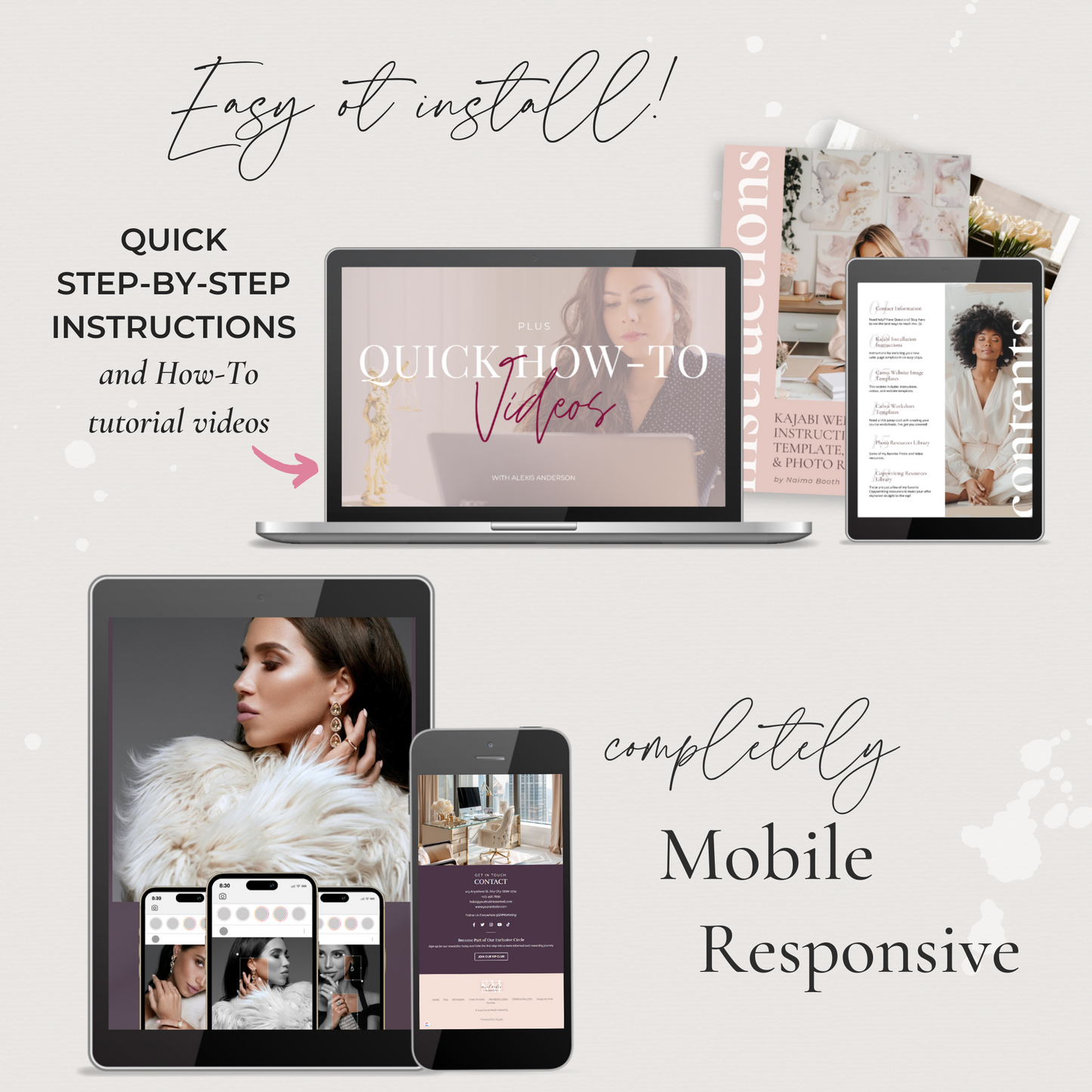 "Marketing" Kajabi One Page Business, Coaching & Course Website Template