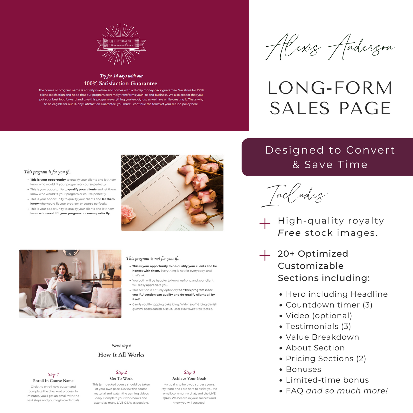 "Alexis" Kajabi Long-Form Sales Page