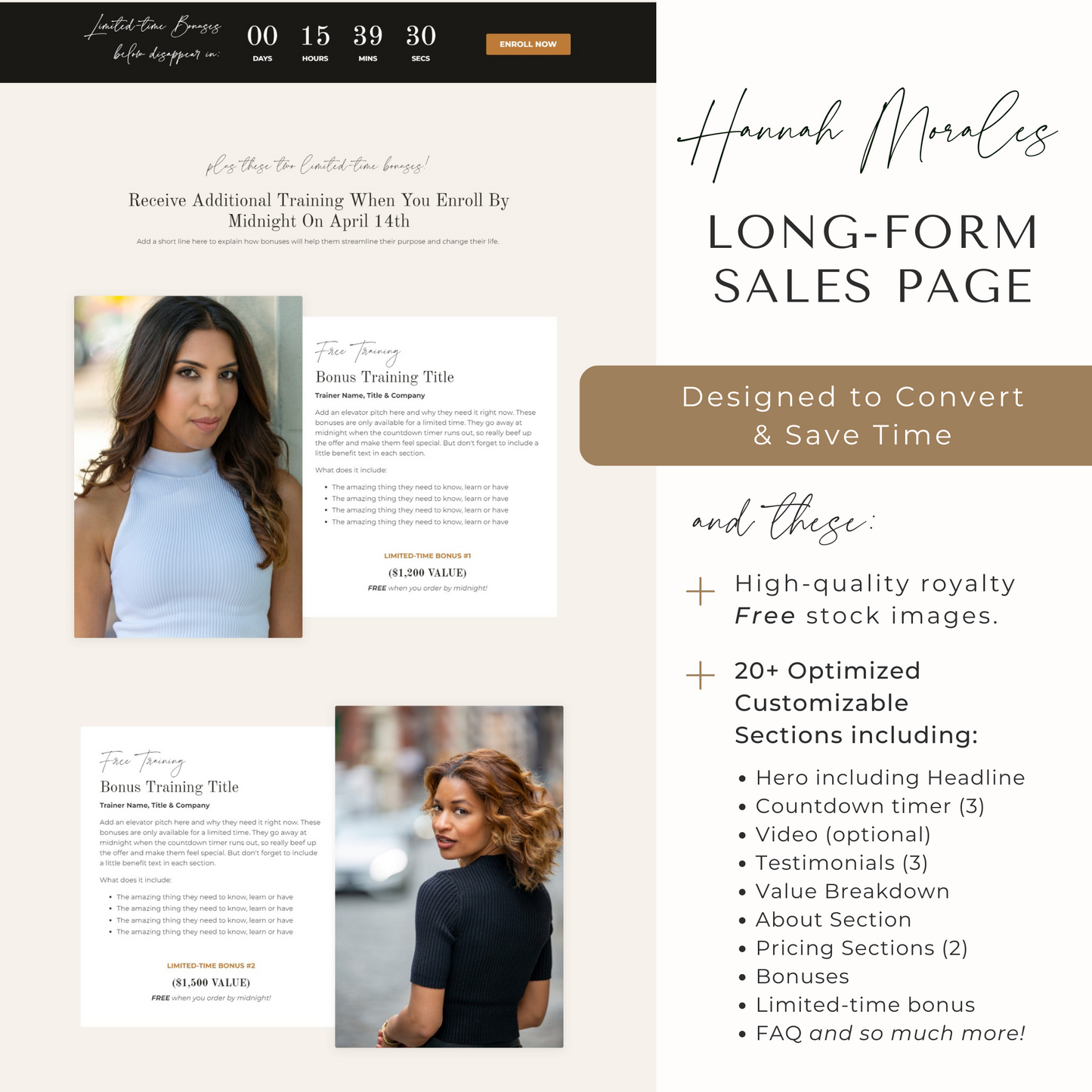 "Hannah" Kajabi Long-Form Sales Page