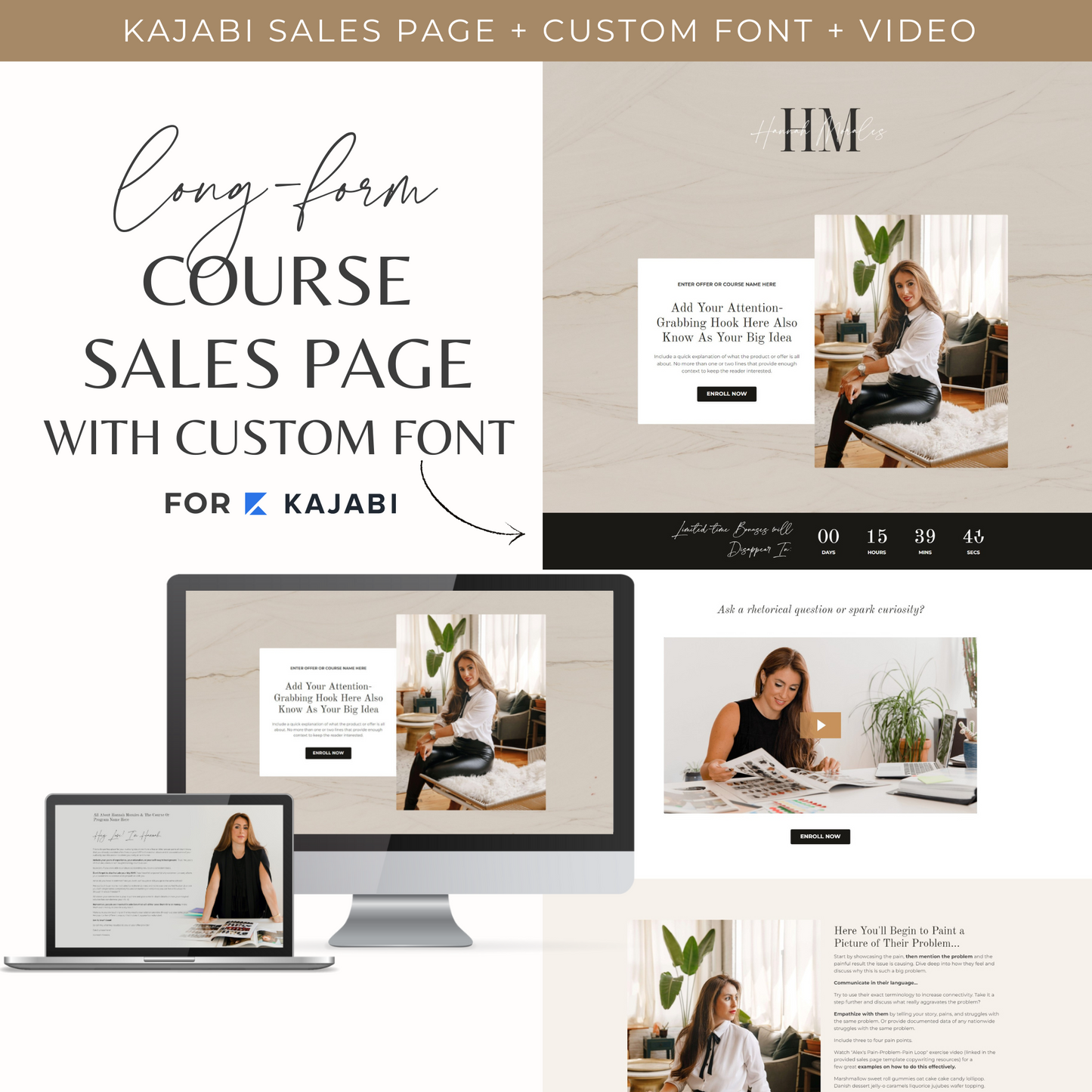 "Hannah" Kajabi Long-Form Sales Page