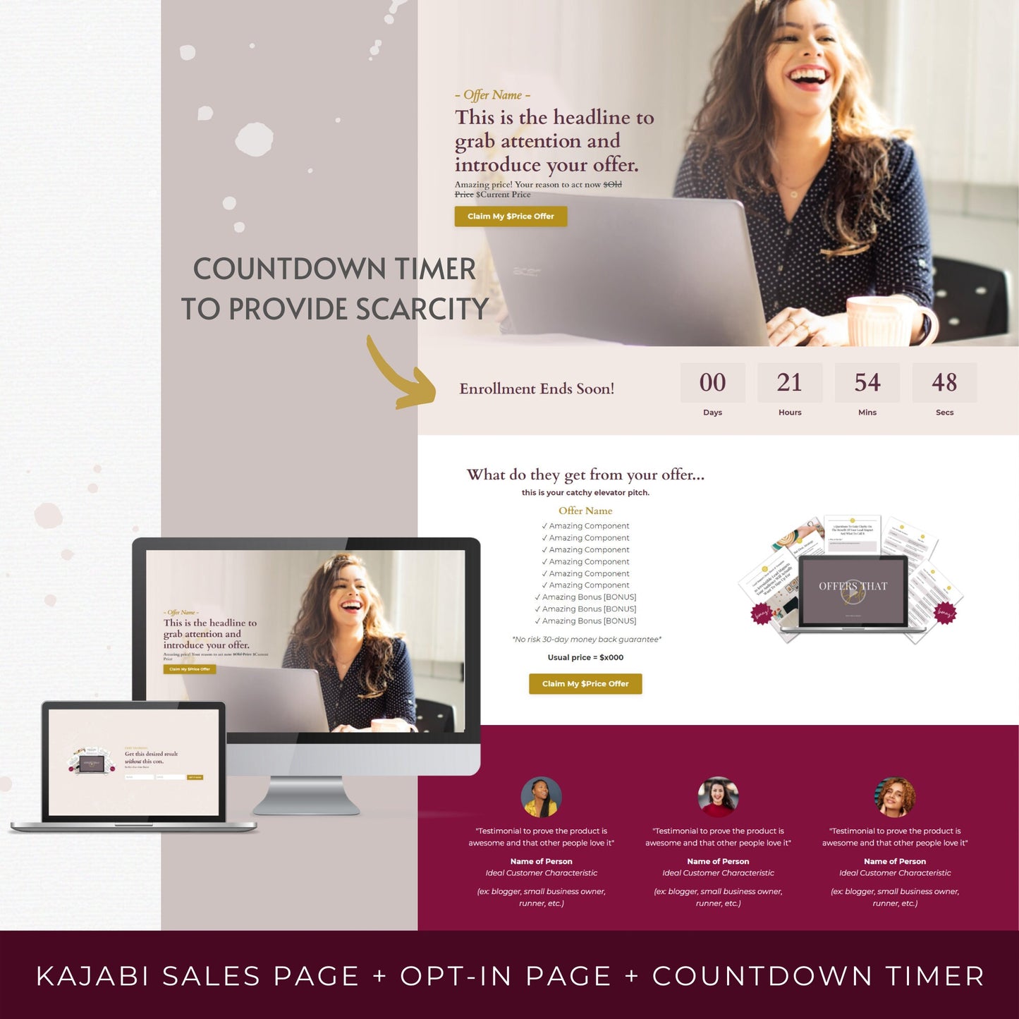 "Alexis" Kajabi Short-Form Sales Page