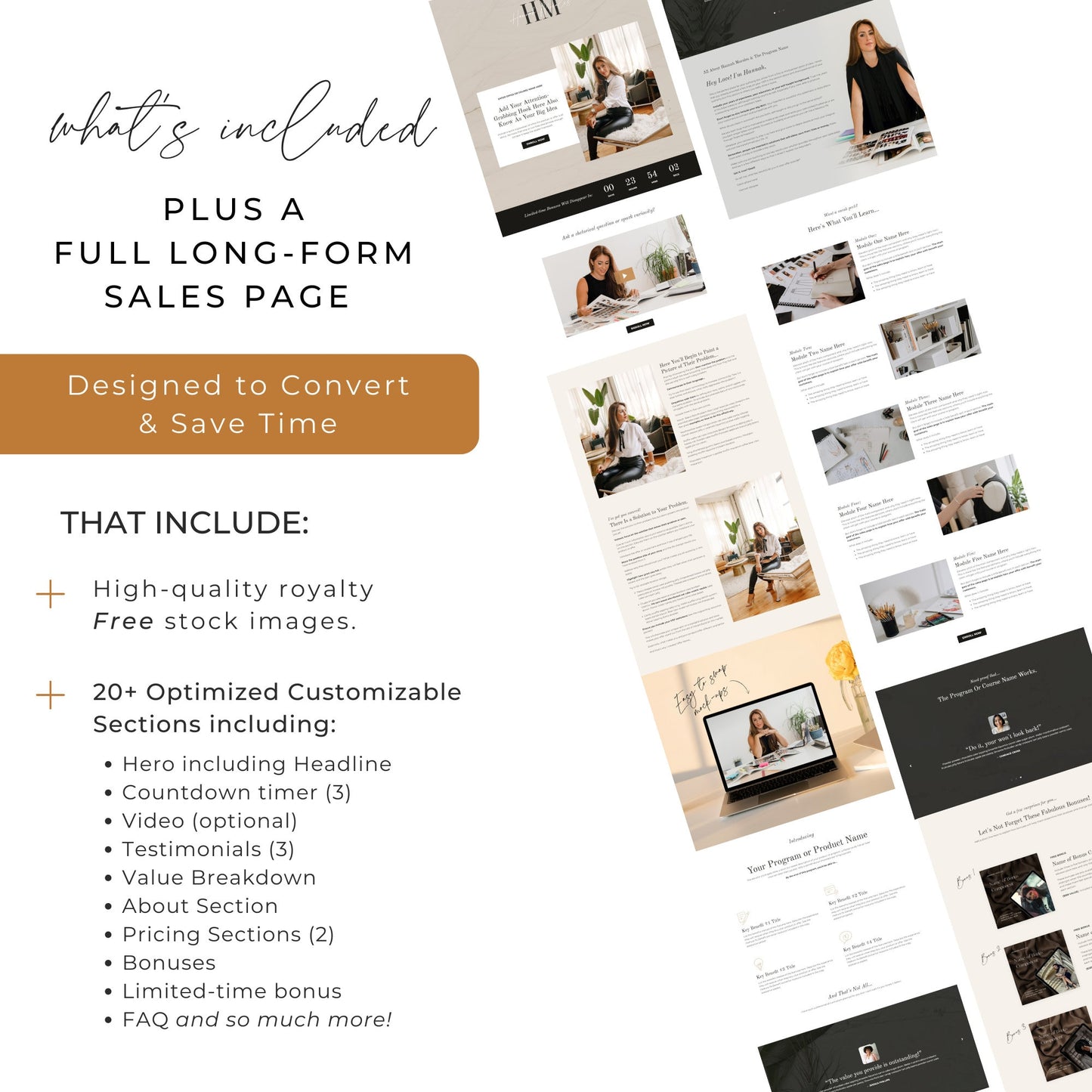 "Hannah" Kajabi Website & Sale Page Template Bundle