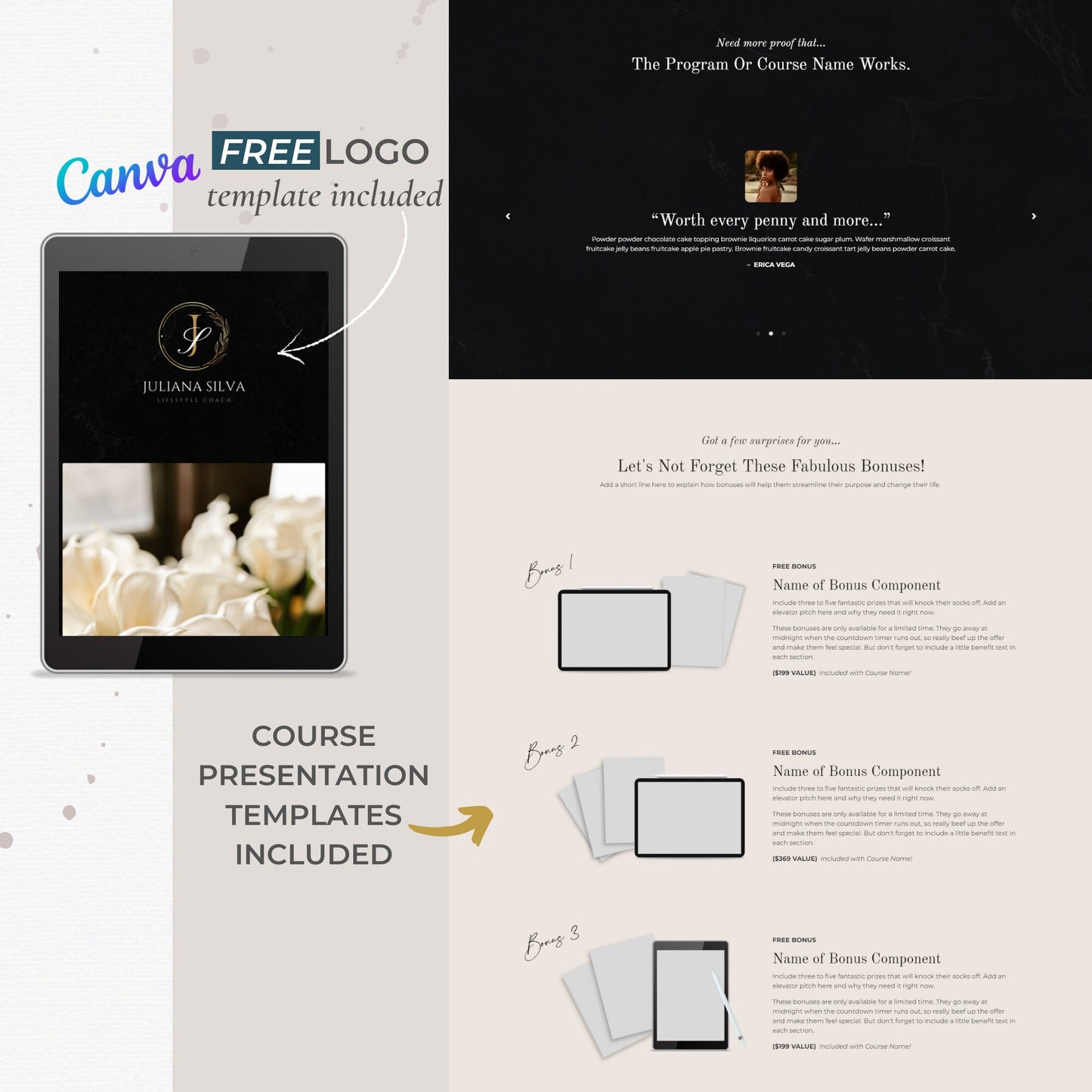 "Juliana" Kajabi Long-Form Sales Page with Countdown Timer & Video
