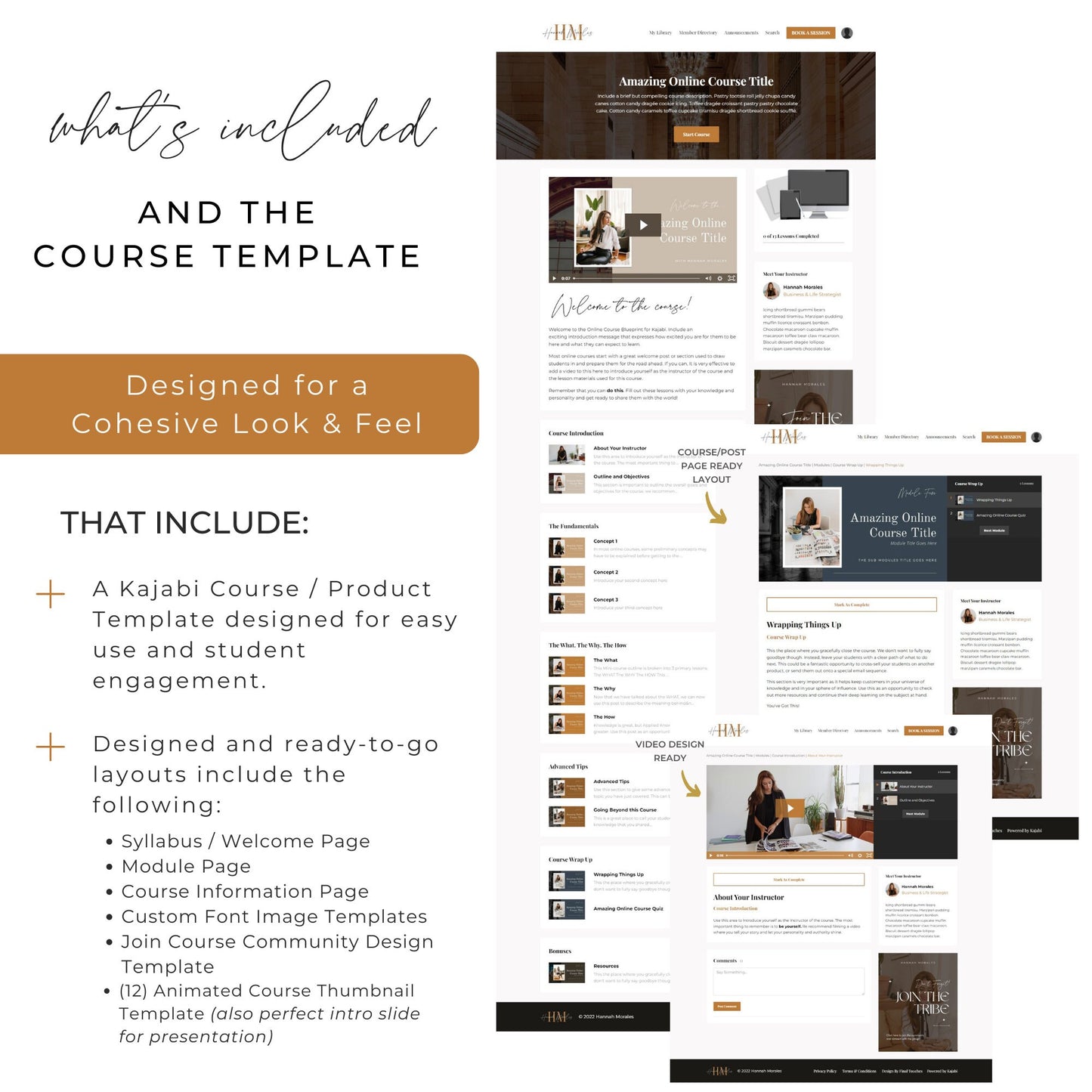 "Hannah" All-In-One: Kajabi Website, Sales Page & Course Template Bundle