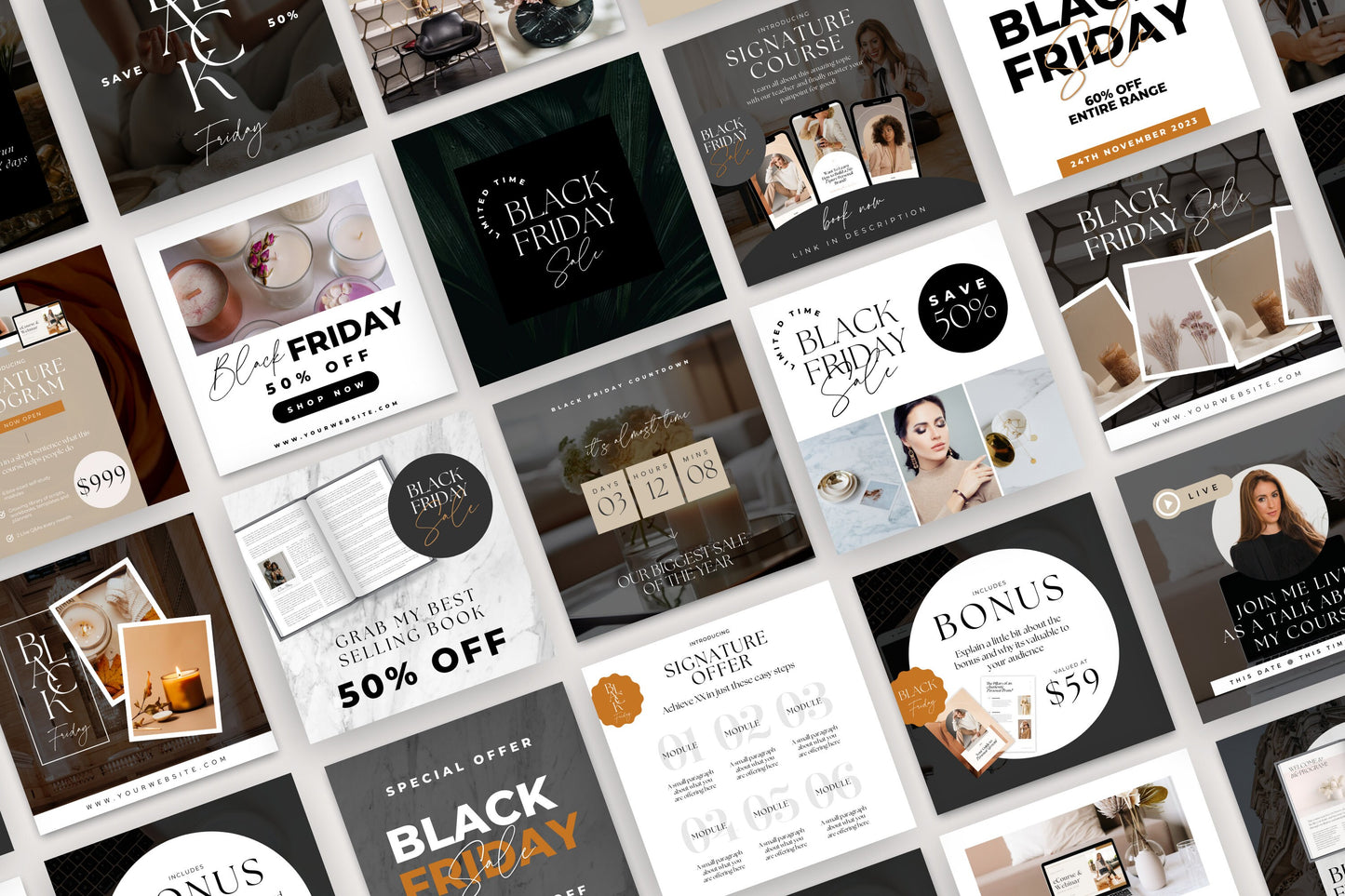 Black Friday & Cyber Monday: Social Media + Email Marketing Template Bundle