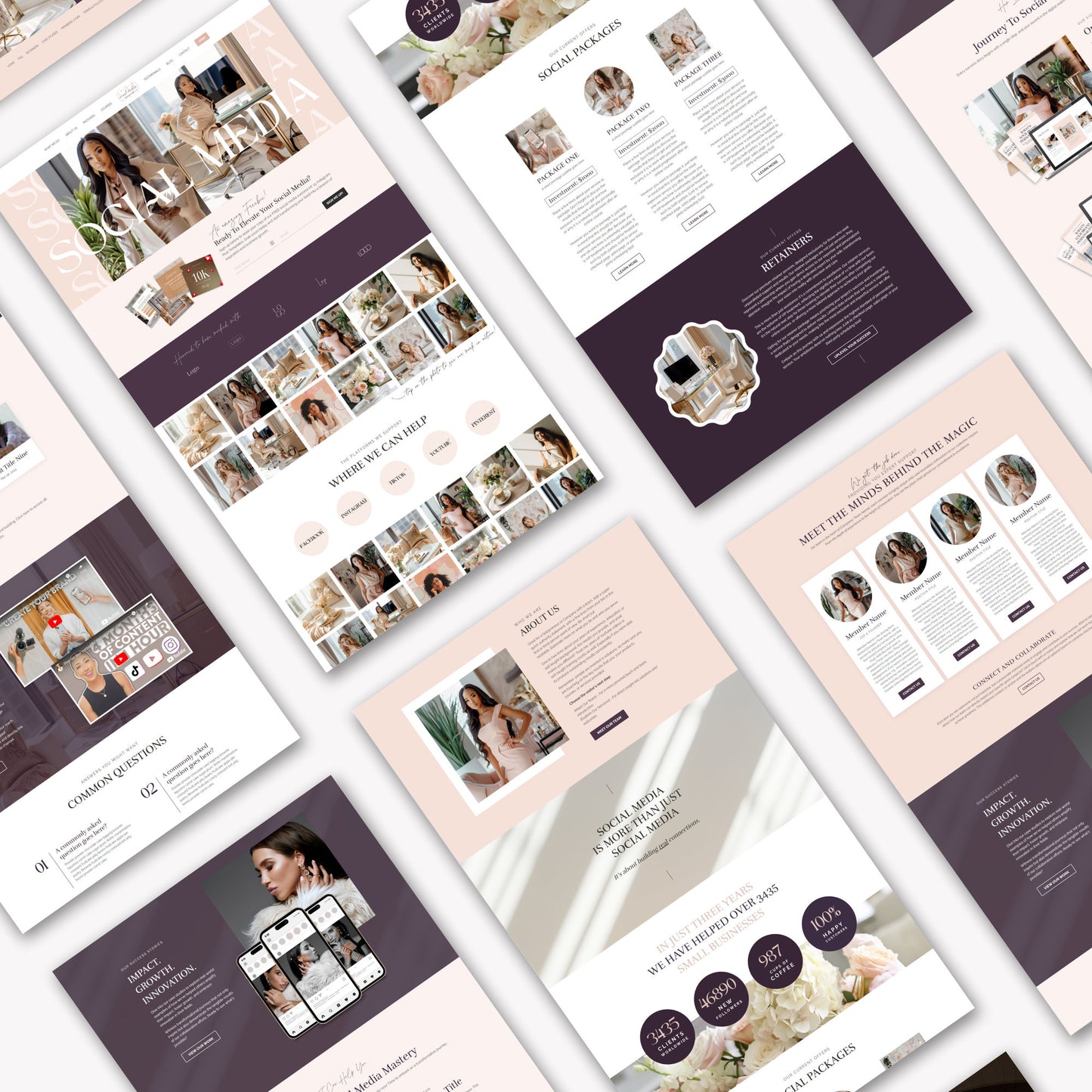 "Marketing" Kajabi One Page Business, Coaching & Course Website Template