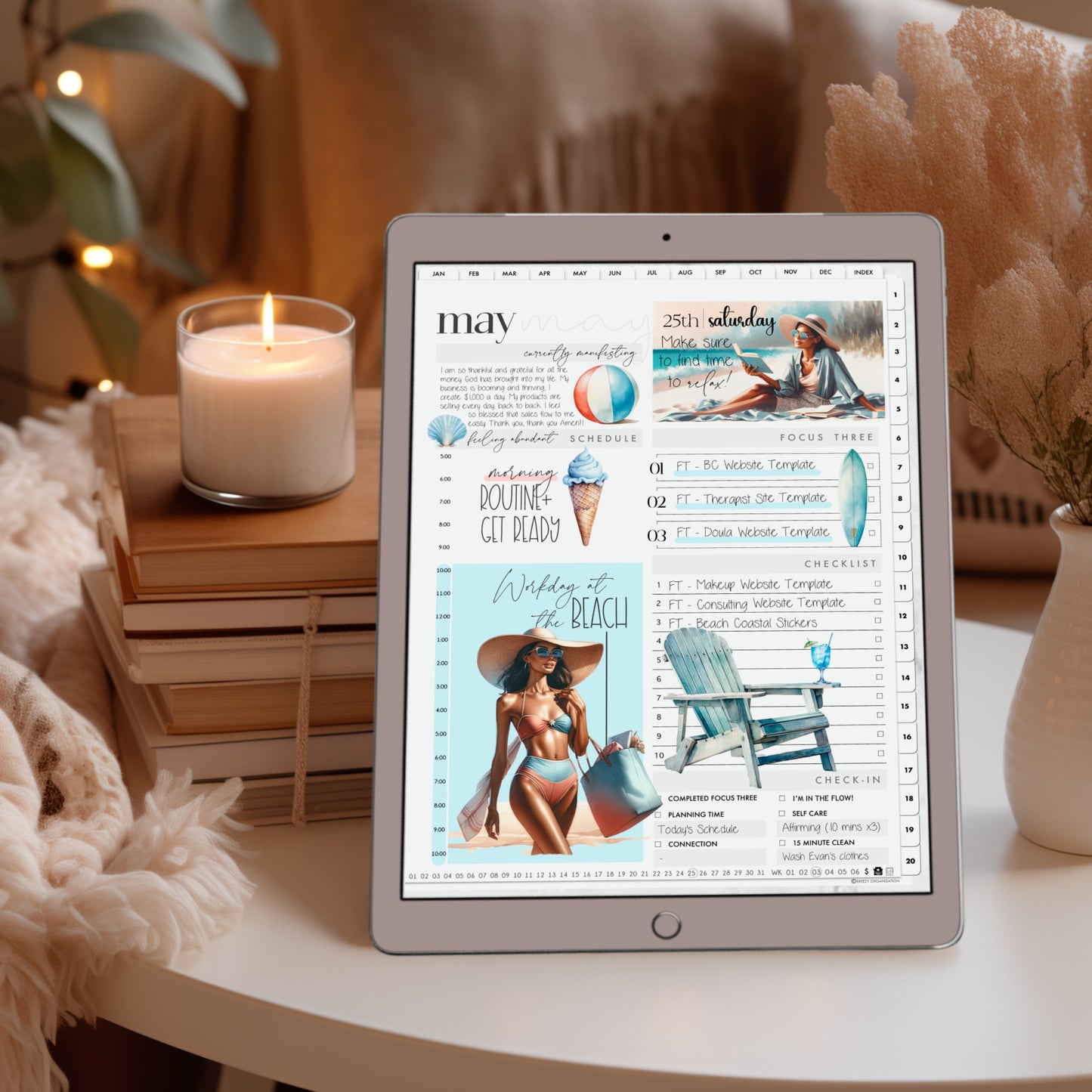 Seaside Serenity Digital Planner Stickers