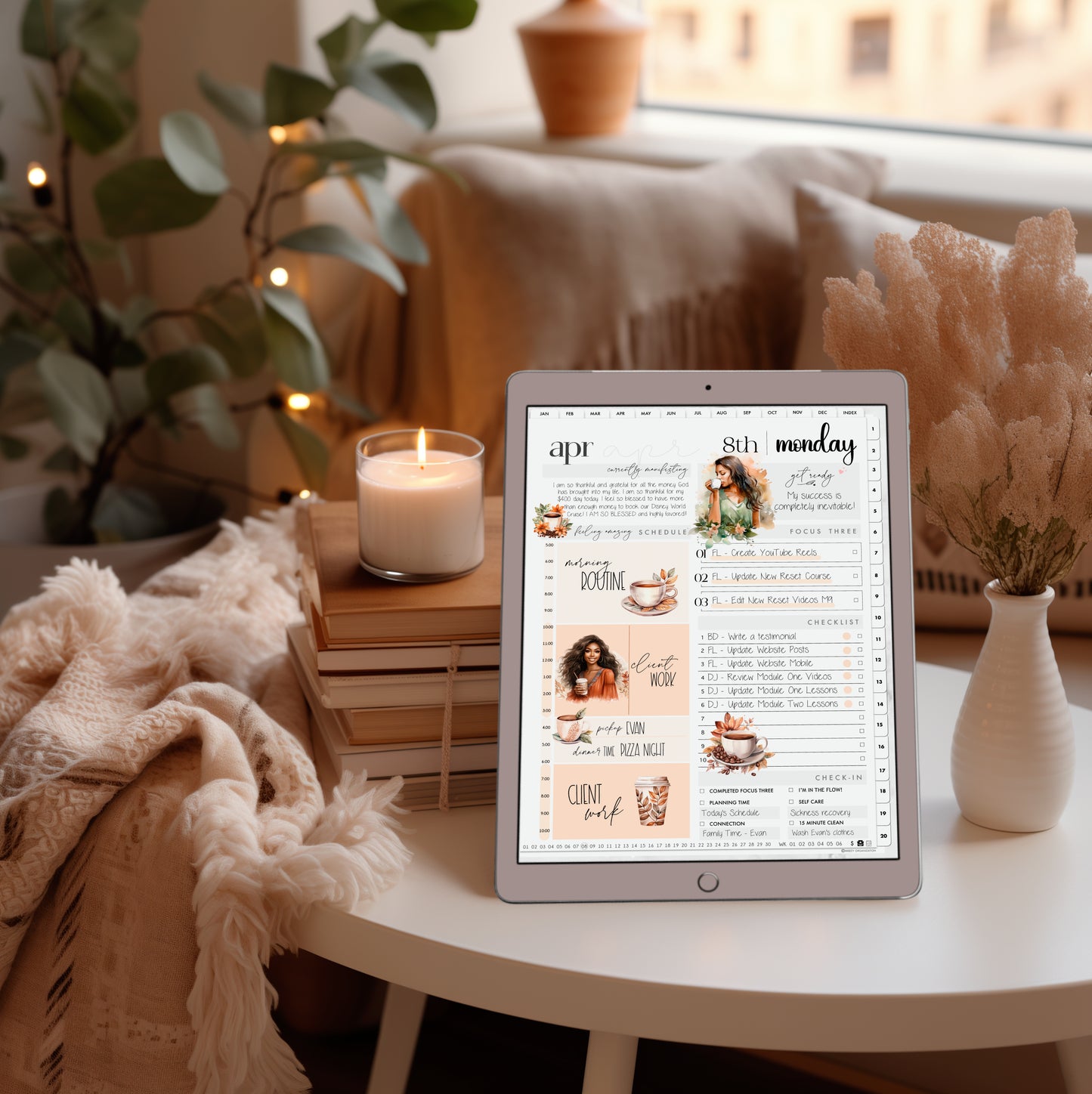 Fall Boho Coffee Digital Stickers