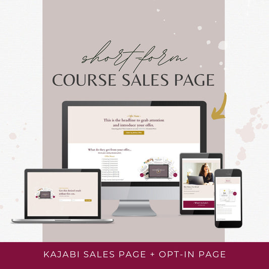 Kajabi Short-Form Sales Page