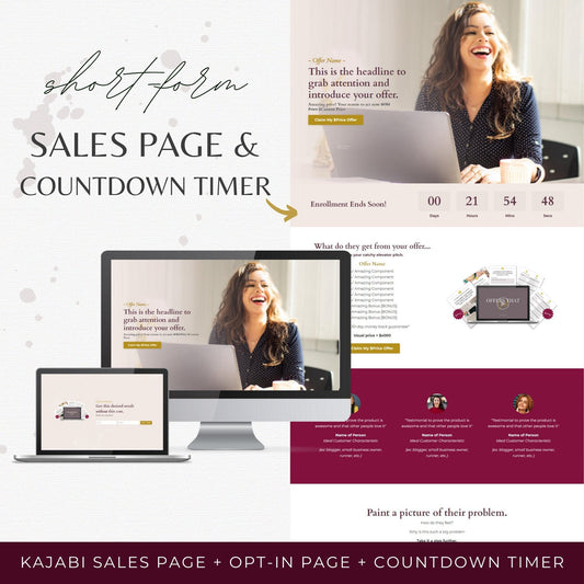 "Alexis" Kajabi Short-Form Sales Page
