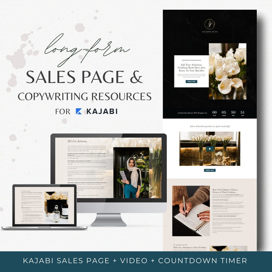 "Juliana" Kajabi Long-Form Sales Page with Countdown Timer & Video