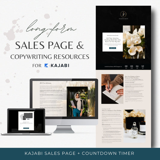 "Juliana" Kajabi Long-Form Sales Page with Countdown Timer