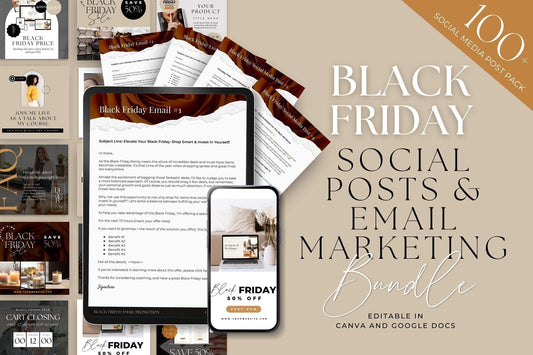 Black Friday & Cyber Monday: Social Media + Email Marketing Template Bundle