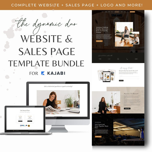 "Hannah" Kajabi Website & Sale Page Template Bundle