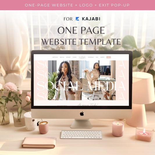 "Marketing" Kajabi One Page Business, Coaching & Course Website Template