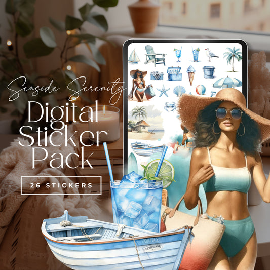 Seaside Serenity Digital Planner Stickers